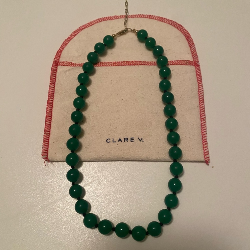 Clare V Green Beaded Necklace